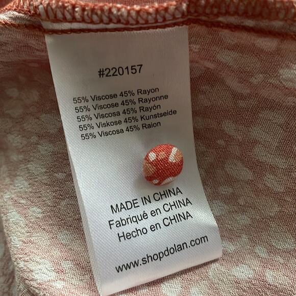 Anthropologie DOLAN Collection Rebecca Smocked Blouse Orange Motif - Picture 14 of 15